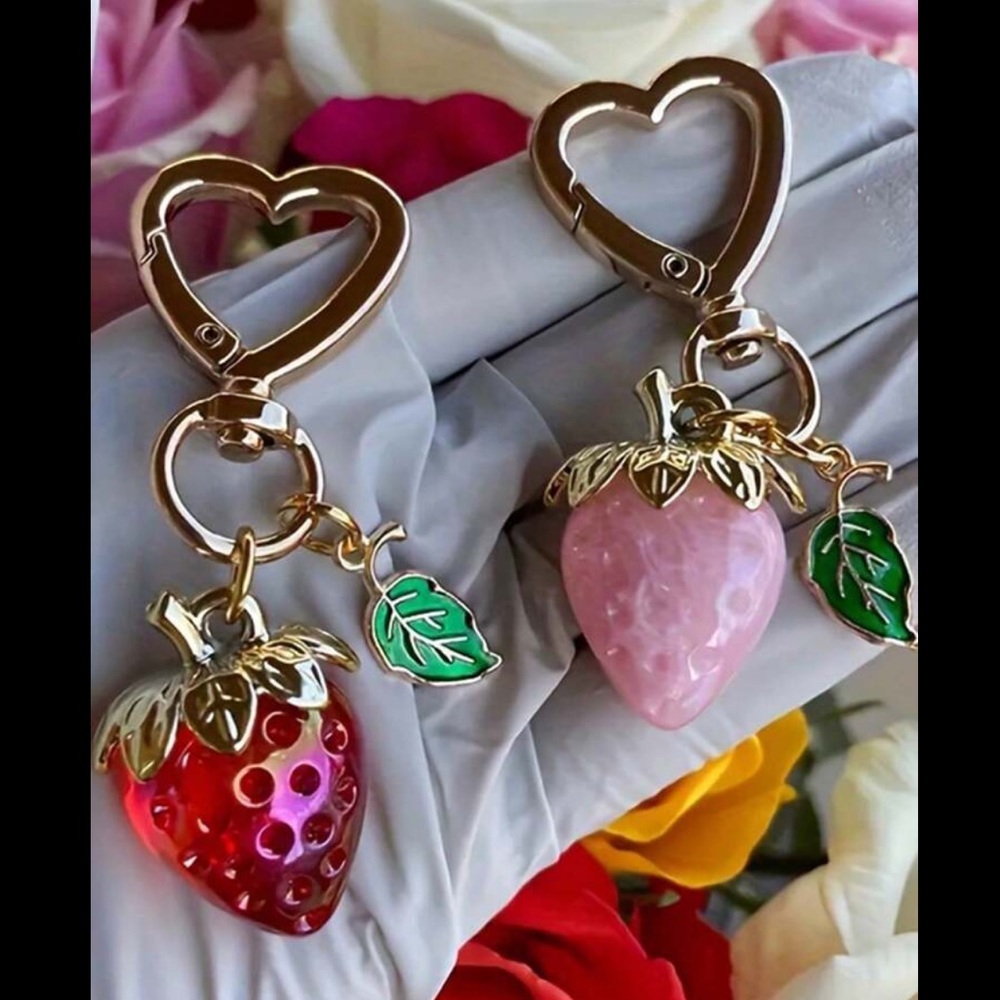 2 Pack Strawberry Keychains - Bag Charms NWT